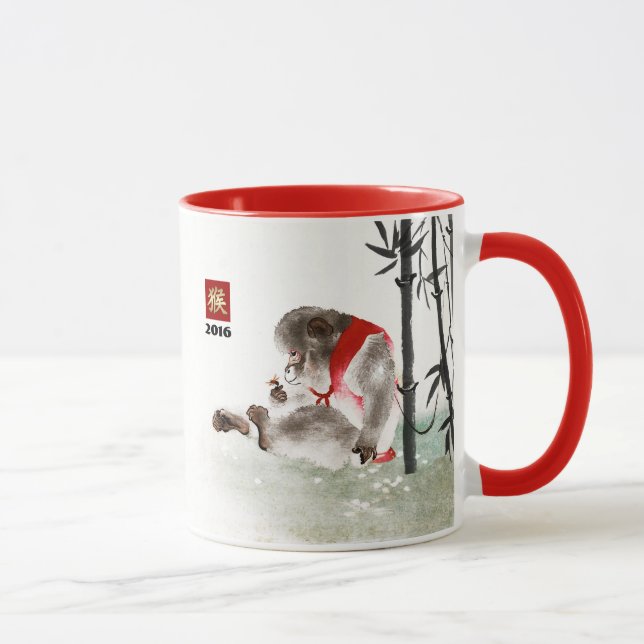Année chinoise des tasses 2016 de cadeau de singe (Droite)