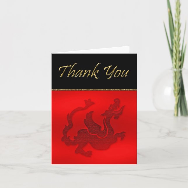 Année chinoise du dragon Carte de remerciements av (Devant)