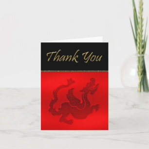 Année chinoise du dragon Carte de remerciements av