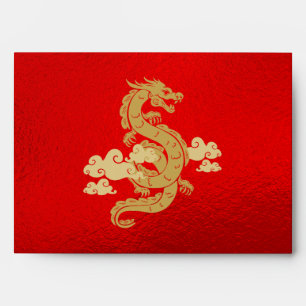 Année chinoise élégante Dragon Red Gold Enveloppe