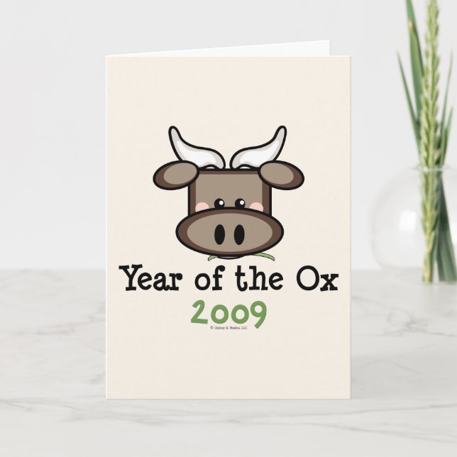 Année De La Carte De Voeux Ox (Devant)