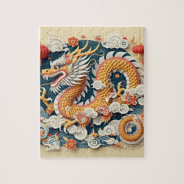 Année de l'art du papier Dragon Jigsaw Puzzle (Vertical)
