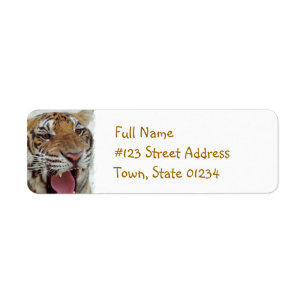 Année d'étiquette de adresse de retour de tigre