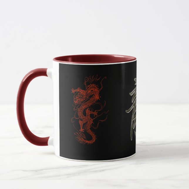 Année Dragon Rouge du Dragon Asiatique Design Mug (Gauche)