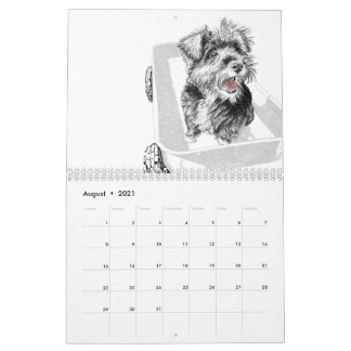 Année du calendrier des dessins de chiens