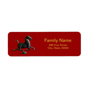 Année du cheval Étiquette d'adresse de retour Zo