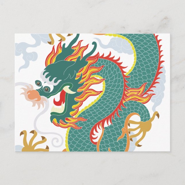 Année du dragon Carte postale du Nouvel An chinois (Devant)
