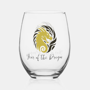 Année du Dragon Design Verre sans pierre