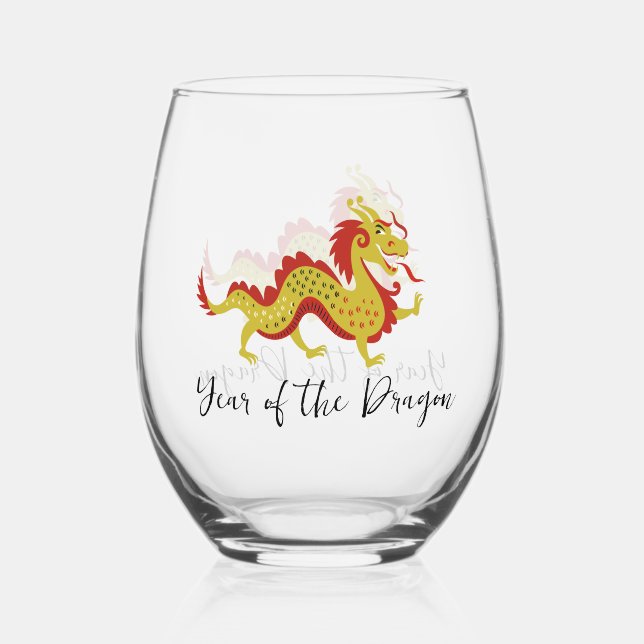Année du Dragon Design Verre sans pierre (Recto)