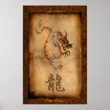 Année du Dragon, Poster d'Art du Dragon de Tigre