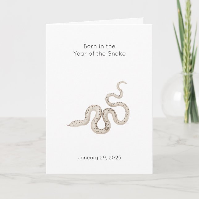 Année du Faire-part de naissance de bébé serpent (Devant)