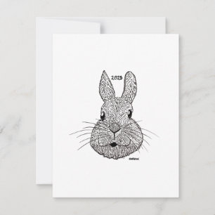 Année du lapin, Carte Nouvel An, Carte Plat