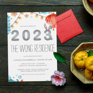 Année du Lapin Invitation à une soirée du Nouvel