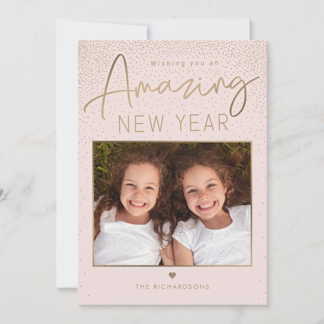 Année Extraordinaire Moderne Bonne année Carte pho (Devant)
