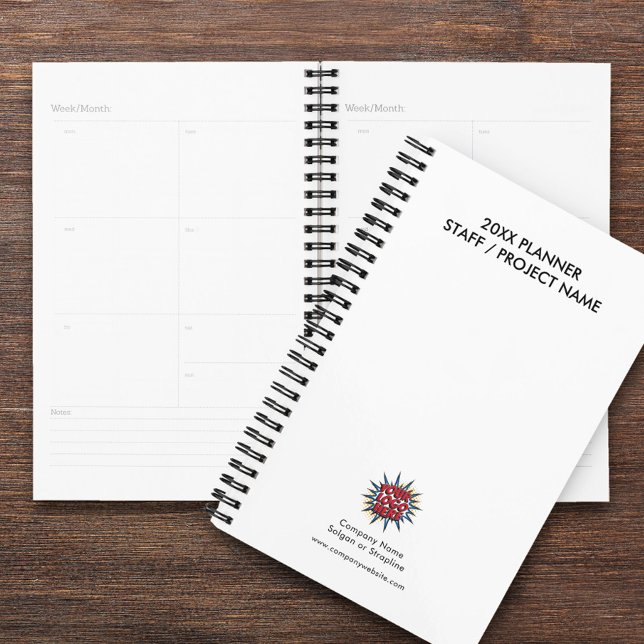 Année personnalisée, logo, texte, journal blanc (Créateur téléchargé)