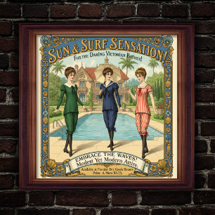 Années 1890 Vêtements de bain victoriens Poster
