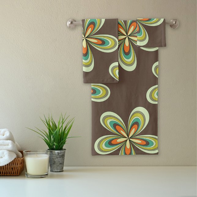 Années 60 super les années 70 Hippie Fleur Brown R (Créateur téléchargé)