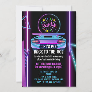 Années 80 Invitation modifiable à la fête d'annive