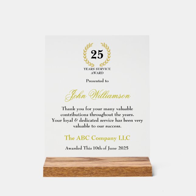 Années de services (Recto)