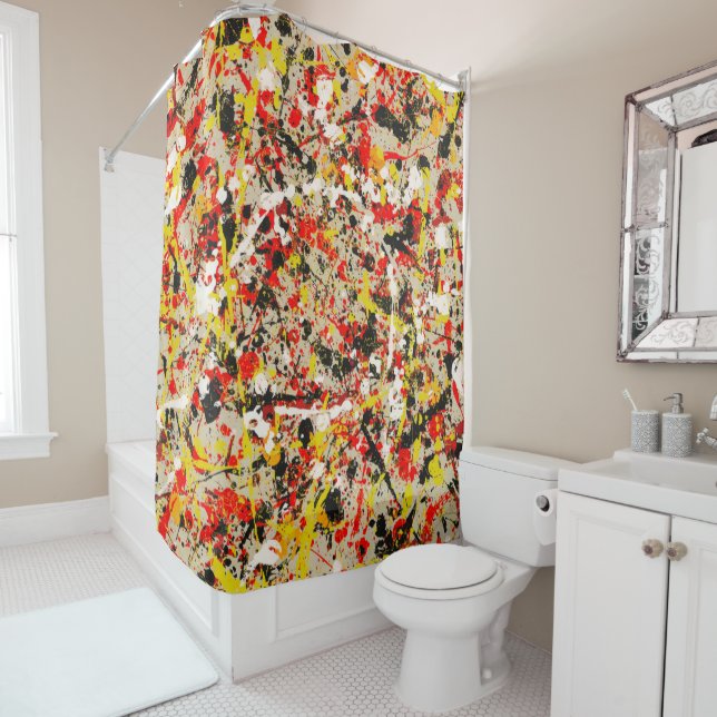 Annelisa No. 7 Abstract Shower Curtain (In Situ)