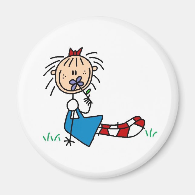 Annie Couché Dans L'Herbe Avec Aimant Fleur (Devant)