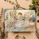 Annie French Gathering Roses Note Card<br><div class="desc">Soft and romantic this card celebrates the beauty of the figures and the detail of the clothing,  background,  and flowers.  This vintage illustration is by Annie French.</div>