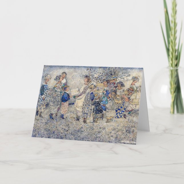 Annie French Girls in the Flower Garden  Note Card (Front)