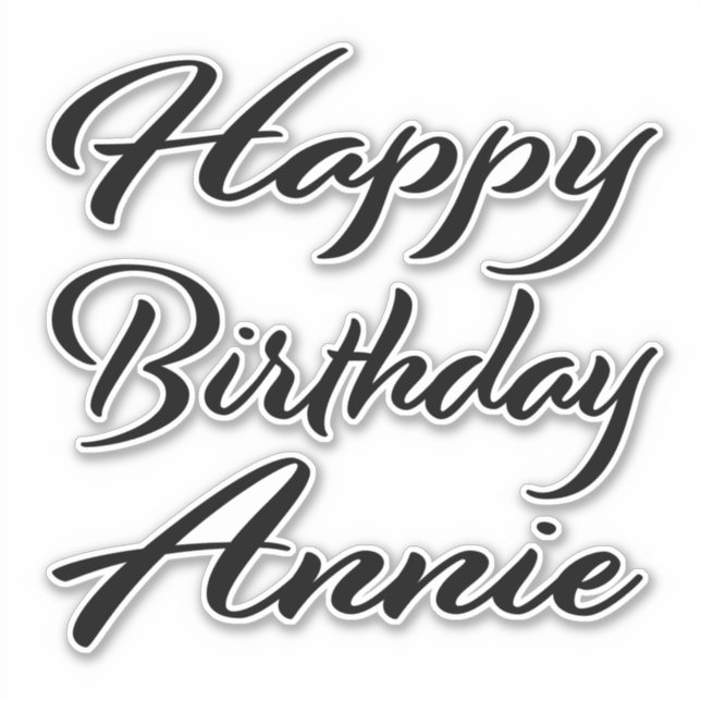 Annie Name First Name black Sticker Birthday (Front)