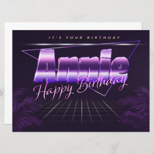 Annie Name First name lila retro card Birthday