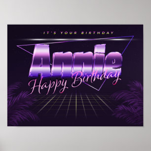 Annie Nom Vorname lila retro Poster Geburtstag