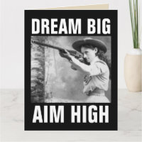 ANNIE OAKLEY AVEC ARME À FEU, CARTES DE SALUT D'AN