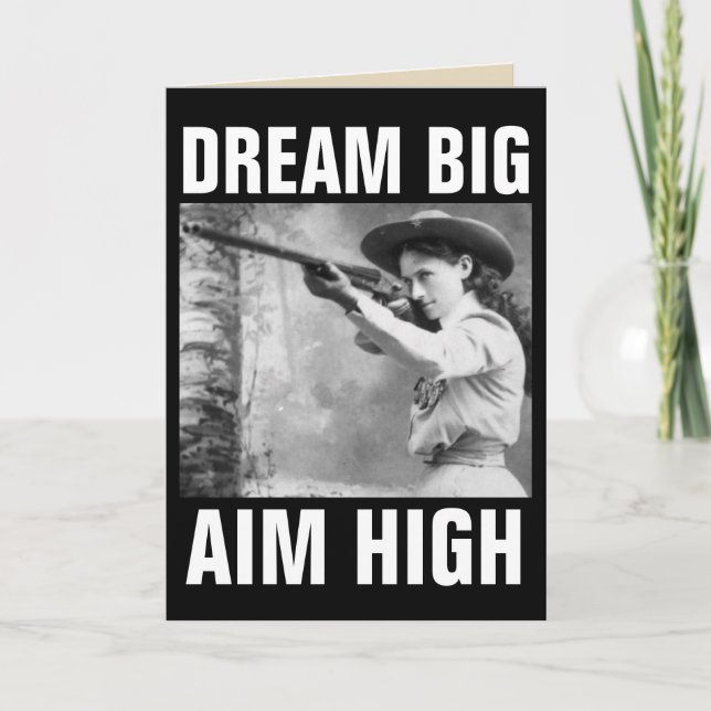 ANNIE OAKLEY AVEC ARME À FEU, CARTES DE SALUT D'AN (Devant)
