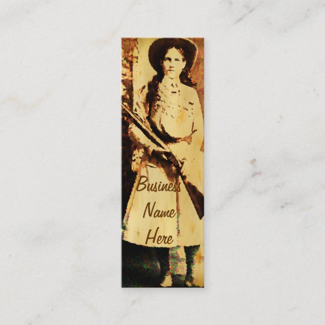 Annie Oakley Oil Grunge Bookmark Business Card (Front)