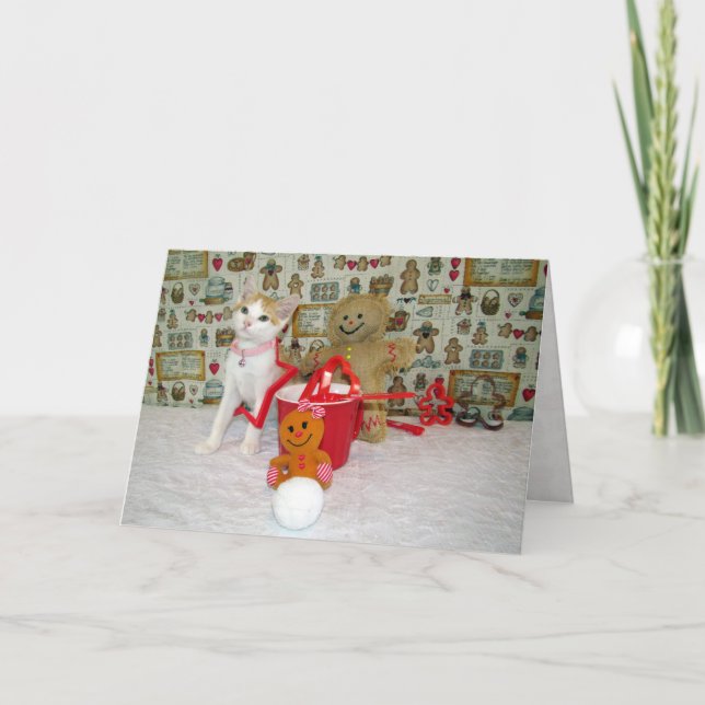 Annie's Cookie Cutters - Cat / Kitten Christmas Holiday Card (Front)