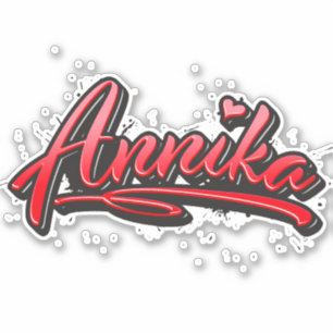 Annika red heart graffiti Autocollants