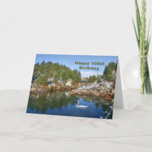 Anniversaire, 100ème, Mountain Lake, Carte de cygn