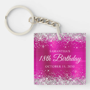 Anniversaire 18 ans paillettes argentées rose chau