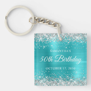 Anniversaire 50 ans Turquoise Bleu Paillettes Arge