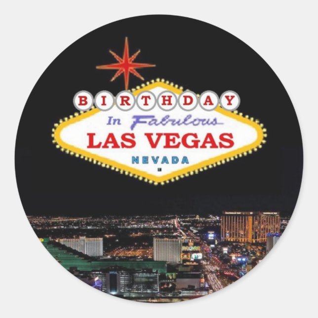 ANNIVERSAIRE À Fabuleux Sticker Las Vegas (Devant)