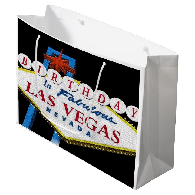 ANNIVERSAIRE À LAS VEGAS Sac cadeau (Devant Angle)