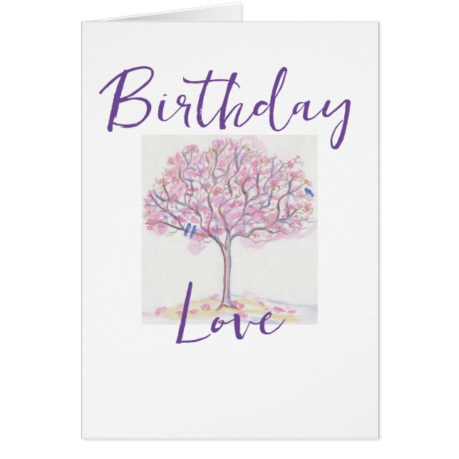 Anniversaire Amour Arbre rose (Devant)