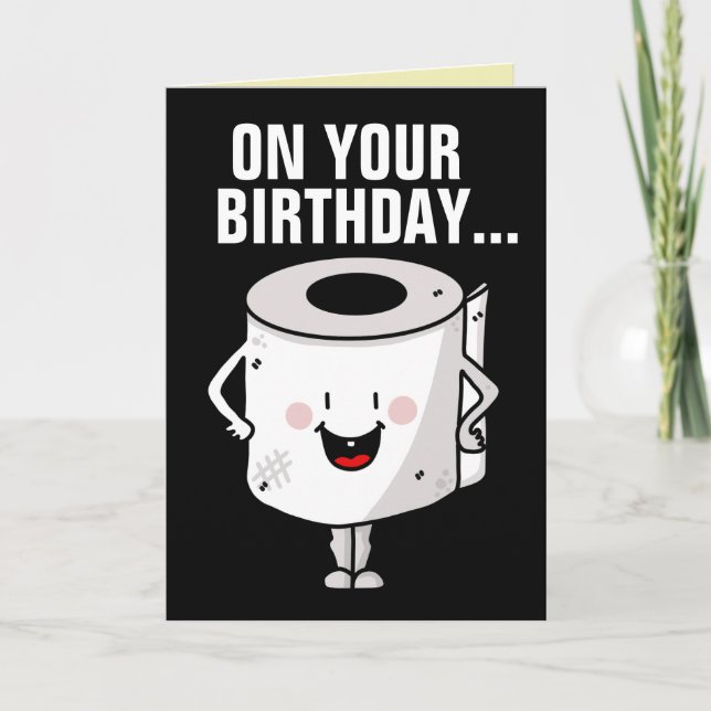 ANNIVERSAIRE AMUSANT BONHEUR ET BONNES CARTES POOP (Devant)