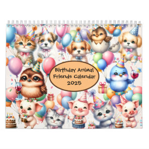 Anniversaire Animal Friends 2025 Calendrier 12 Moi