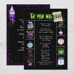 Anniversaire Année 1949 Invitation