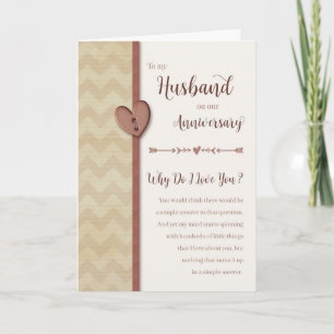 Anniversaire au mari - Pourquoi je t'aime? Carte