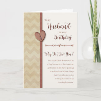 Anniversaire au mari - Pourquoi je t'aime ? Carte