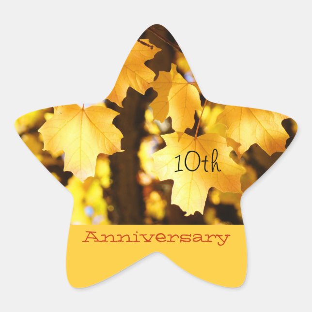 Anniversaire autocollants sceaux Golden Jaune Feui (Devant)