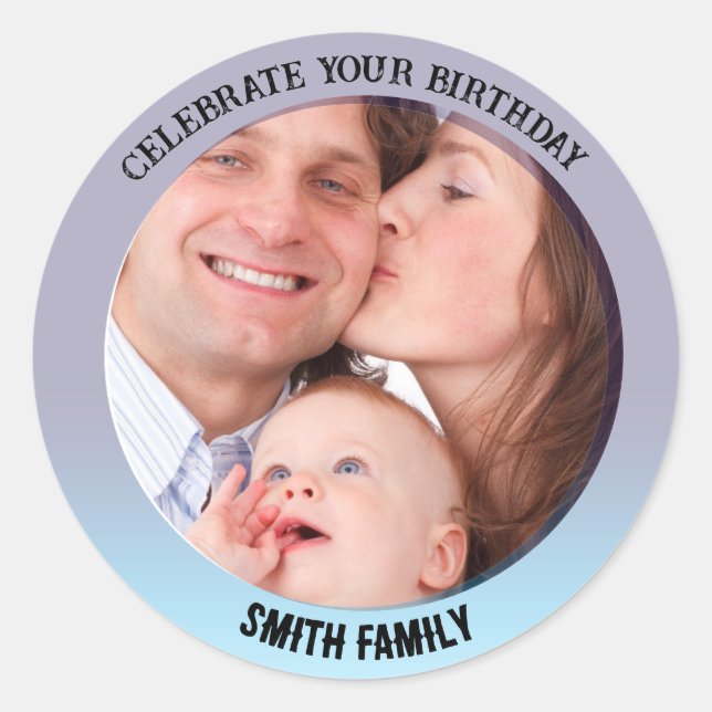 Anniversaire Bash : Sticker rond de fête (Devant)