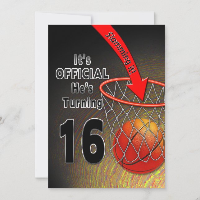 ANNIVERSAIRE - BASKETBALL - 16E INVITATION (Devant)