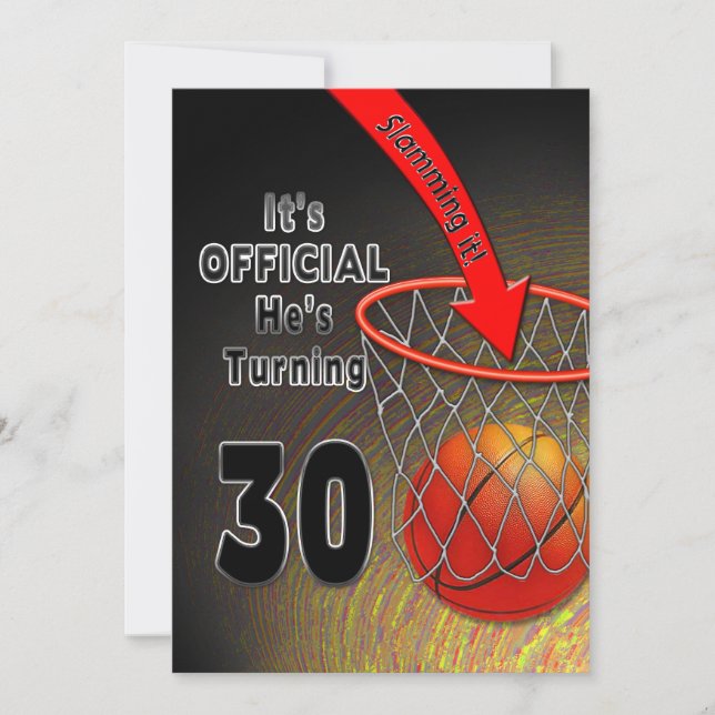 ANNIVERSAIRE - BASKETBALL -30e INVITATION (Devant)
